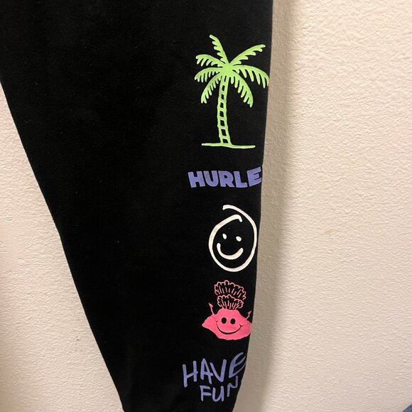 Mens Black Hurley Sweats Joggers Large - Picture 3 of 8